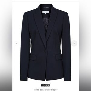 Reiss Tilda Blue Textured Blazer Sz 4